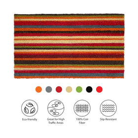Fall colors in the Palisades Stripe pattern add warm entryway charm
