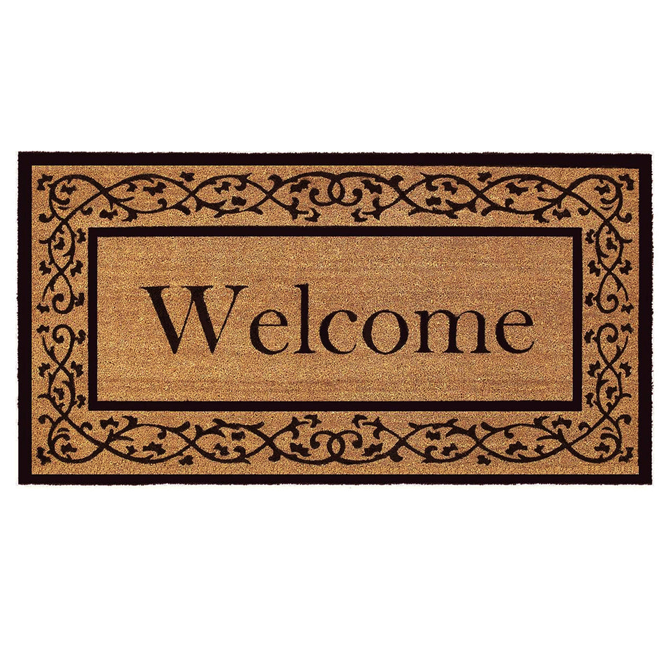 Calloway Mills Welc doormat 3x6 front view; extra-large coverage for clean entry.