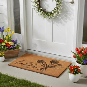 Calloway Mills Wildflower Bouquet Doormat texture close-up highlighting vinyl backing