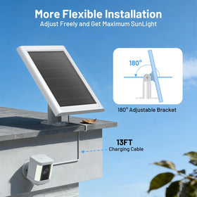 Callsun solar panel keeps Ring camera battery topped up in sun.