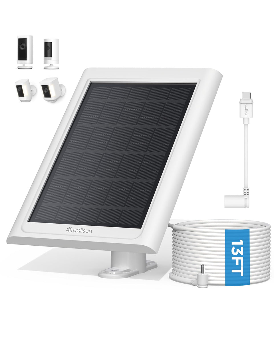 Callsun Ring solar panel with adjustable bracket mounted for optimal sun exposure.