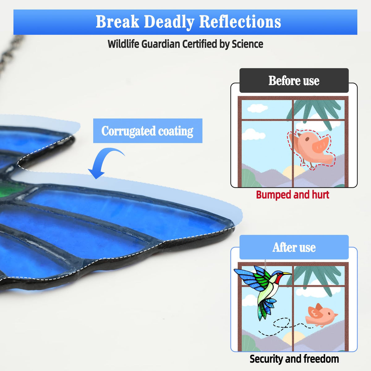 Calmpathz bird-safe design helps reduce window reflections and bird collisions.