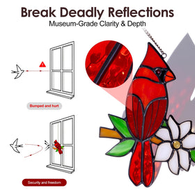 Calmpathz cardinal suncatcher with suction cups mounts securely in any window