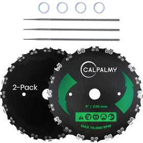 CALPALMY 2-set 9-inch chainsaw blades kit ready for brush clearing