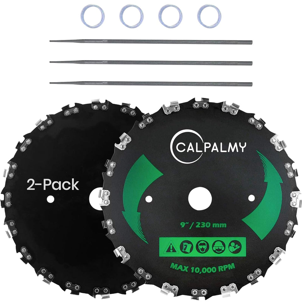 CALPALMY 2-set 9-inch chainsaw blades kit ready for brush clearing