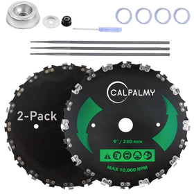 CALPALMY 9in brush cutter blade shows a wide edge for precise trimming.