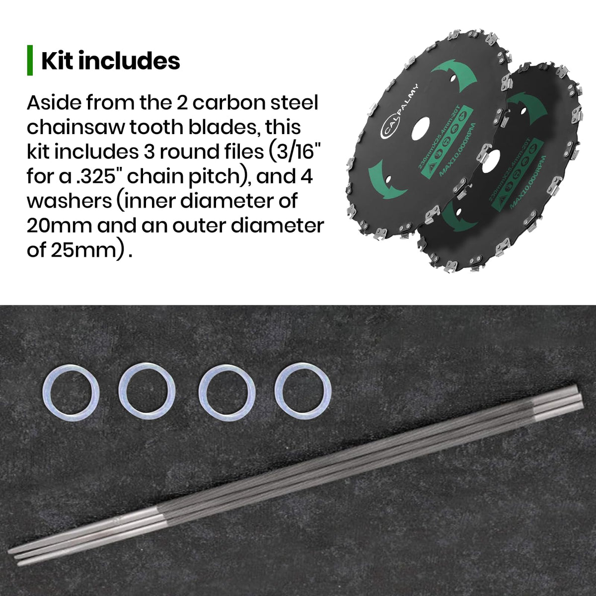 CALPALMY blade kit compatible with Husqvarna, Stihl, Ego, Oregon, Hitachi