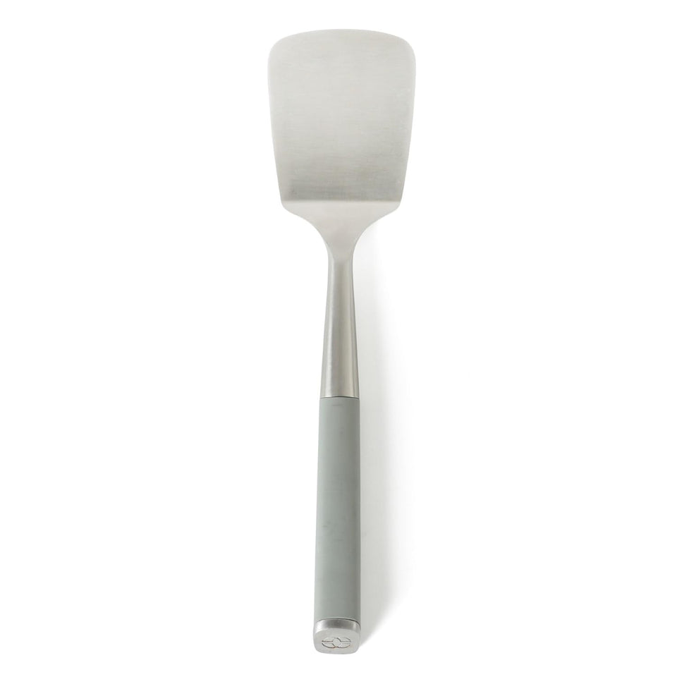 Calphalon Edge turner front view, durable stainless steel for flipping with precision