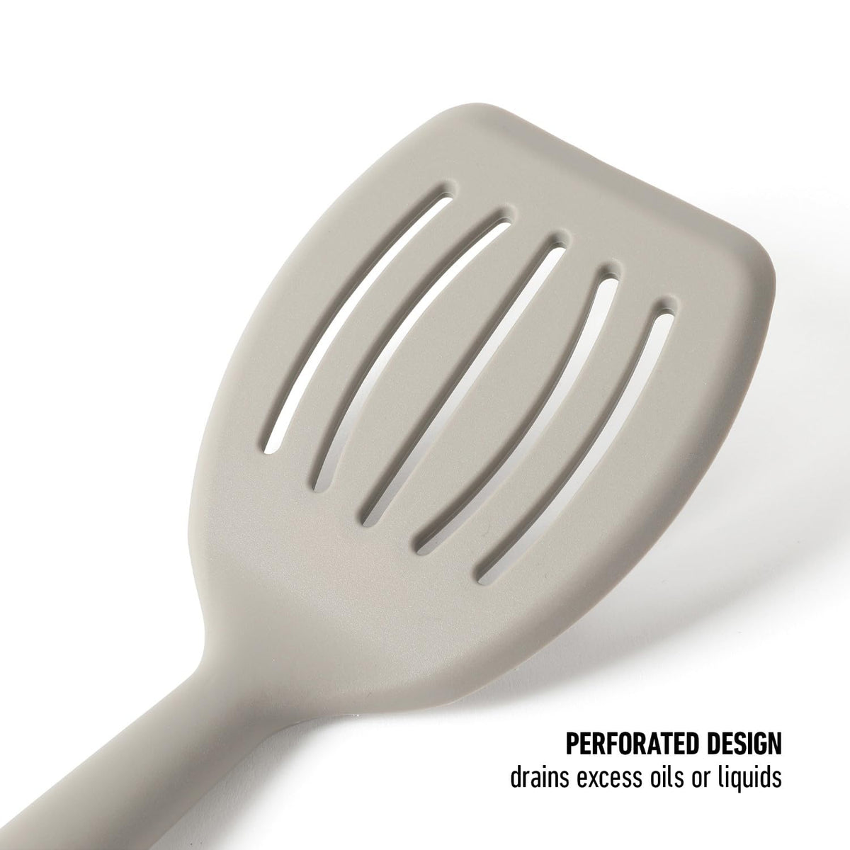 Calphalon Prime slotted turner built for durable daily use in busy kitchens.