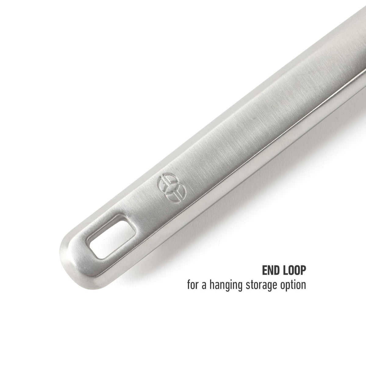 Calphalon Prime heat-resistant silicone head maintains shape under high heat.
