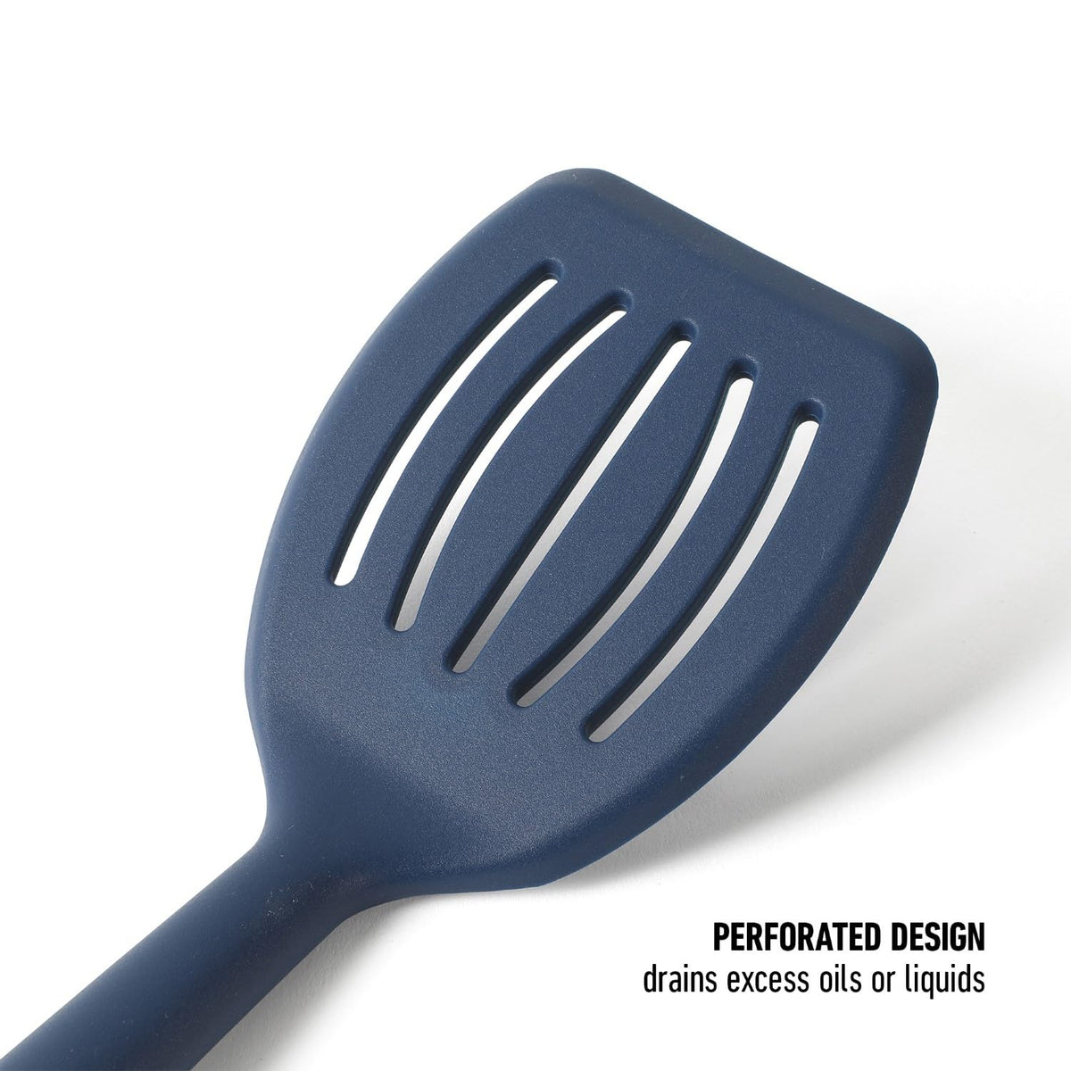 Calphalon Prime navy head turner ideal for serving soups and sautés.