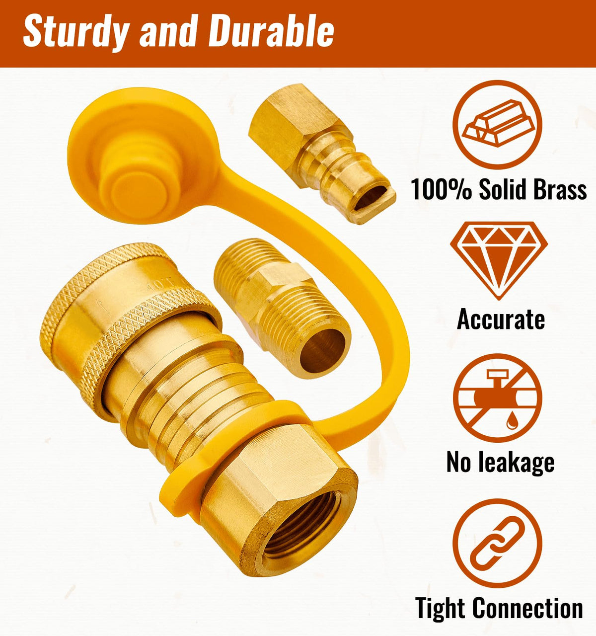 CALPOSE 3/8 inch NPT thread close up clarifying compatibility with standard fittings