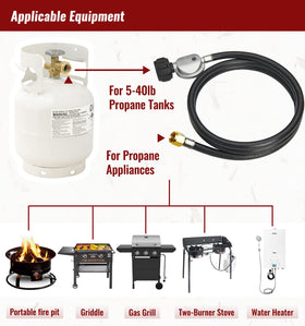 CALPOSE 3/8-inch female flare connection enables versatile attachment to LP grills.