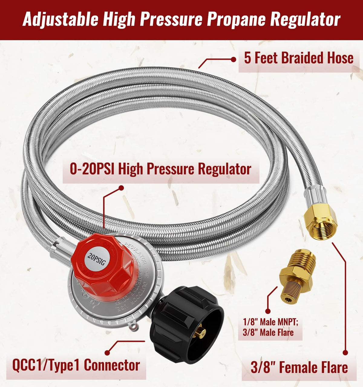 CALPOSE illustration of five-foot reach and hose flexibility for outdoor use