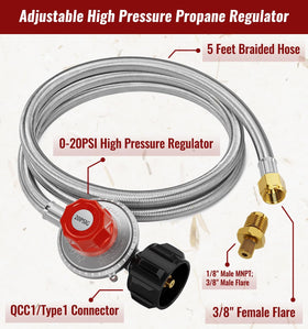 CALPOSE illustration of five-foot reach and hose flexibility for outdoor use