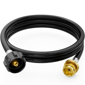 CALPOSE propane adapter hose with brass fittings and secure seal.