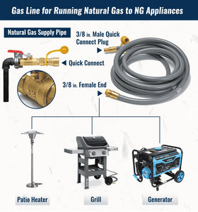 CALPOSE flexible hose shows weather-resistant exterior ideal for backyard grills