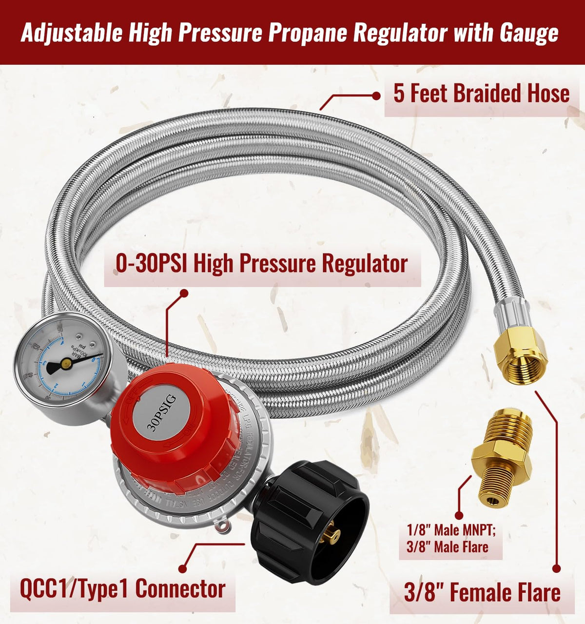 CALPOSE safe outdoor option for fire pits and grills with dependable gas flow.
