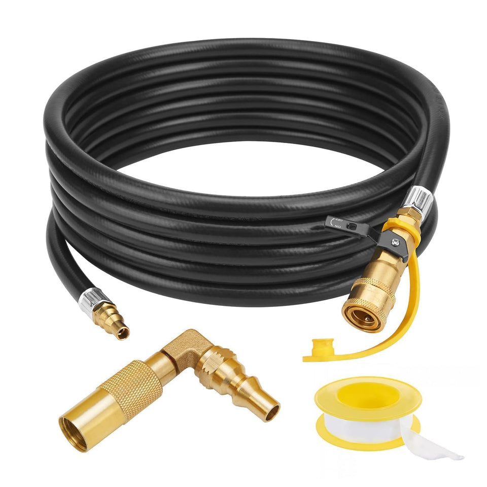 CALPOSE RV quick-connect hose with elbow adapter for smooth grill movement