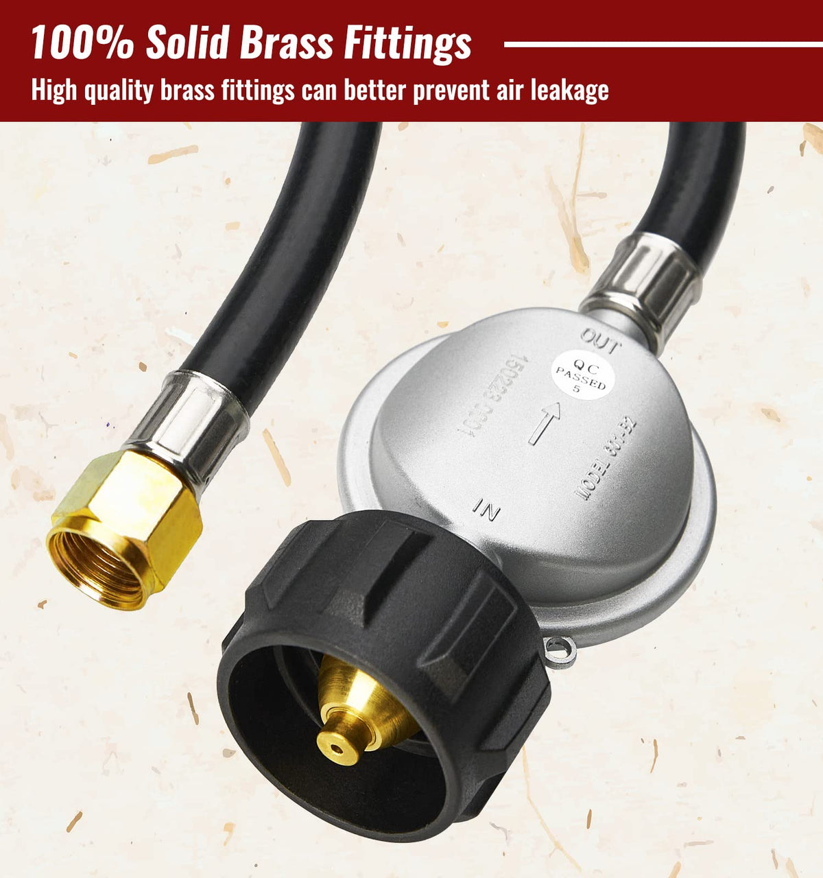 CALPOSE weatherproof hose image highlights long-lasting flexibility in all-season grilling setups.