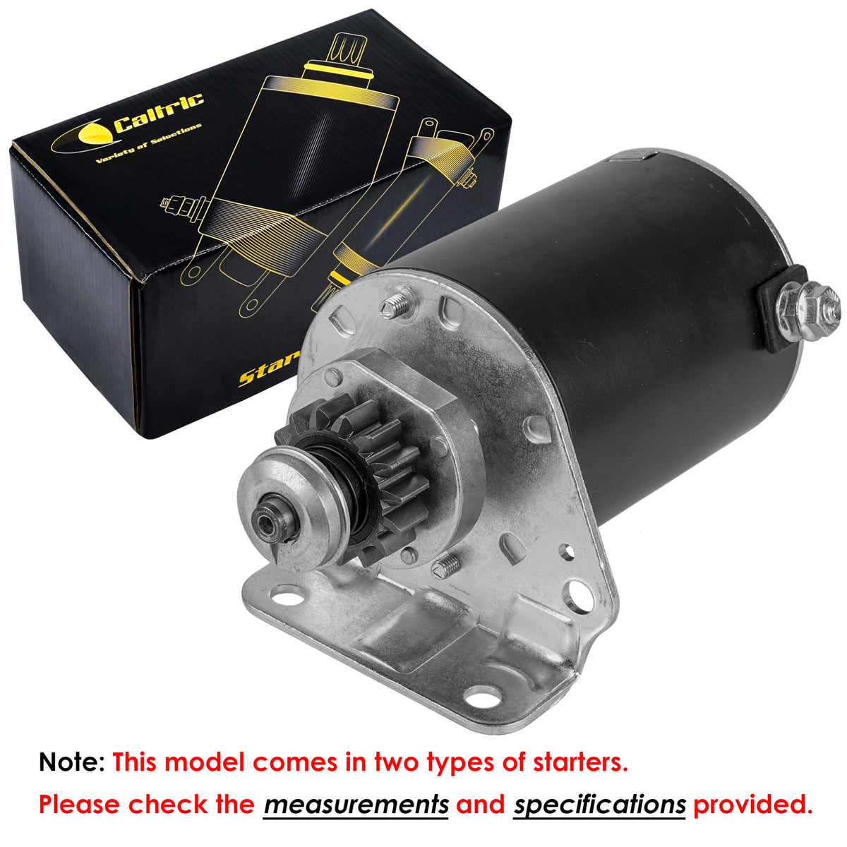 Caltric starter on John Deere tractor models provides clear fit reference