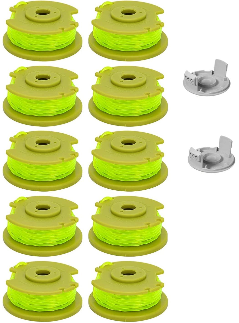 CALU LUKY AC80RL3 spool packaging ready for quick replacement on Ryobi trimmers.