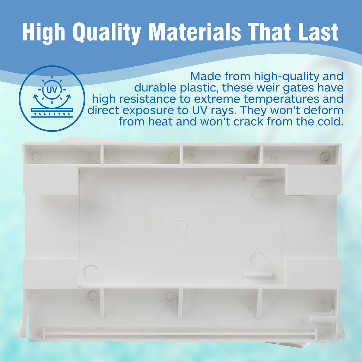 Calvana two-pack weir gate assemblies in white for Bermuda Skimmers.