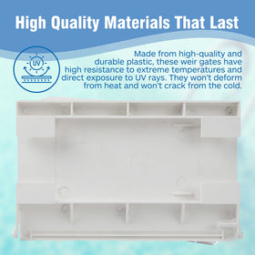 Calvana two-pack weir gate assemblies in white for Bermuda Skimmers.