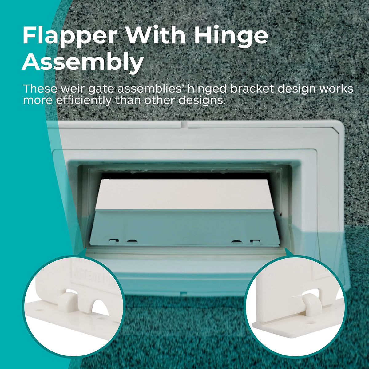 Calvana 8.5 x 5.125 inch flapper weir gate, precise fit