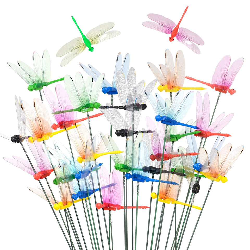 CAMATET dragonfly stake blue color adds vibrant garden color and durable outdoor appeal.