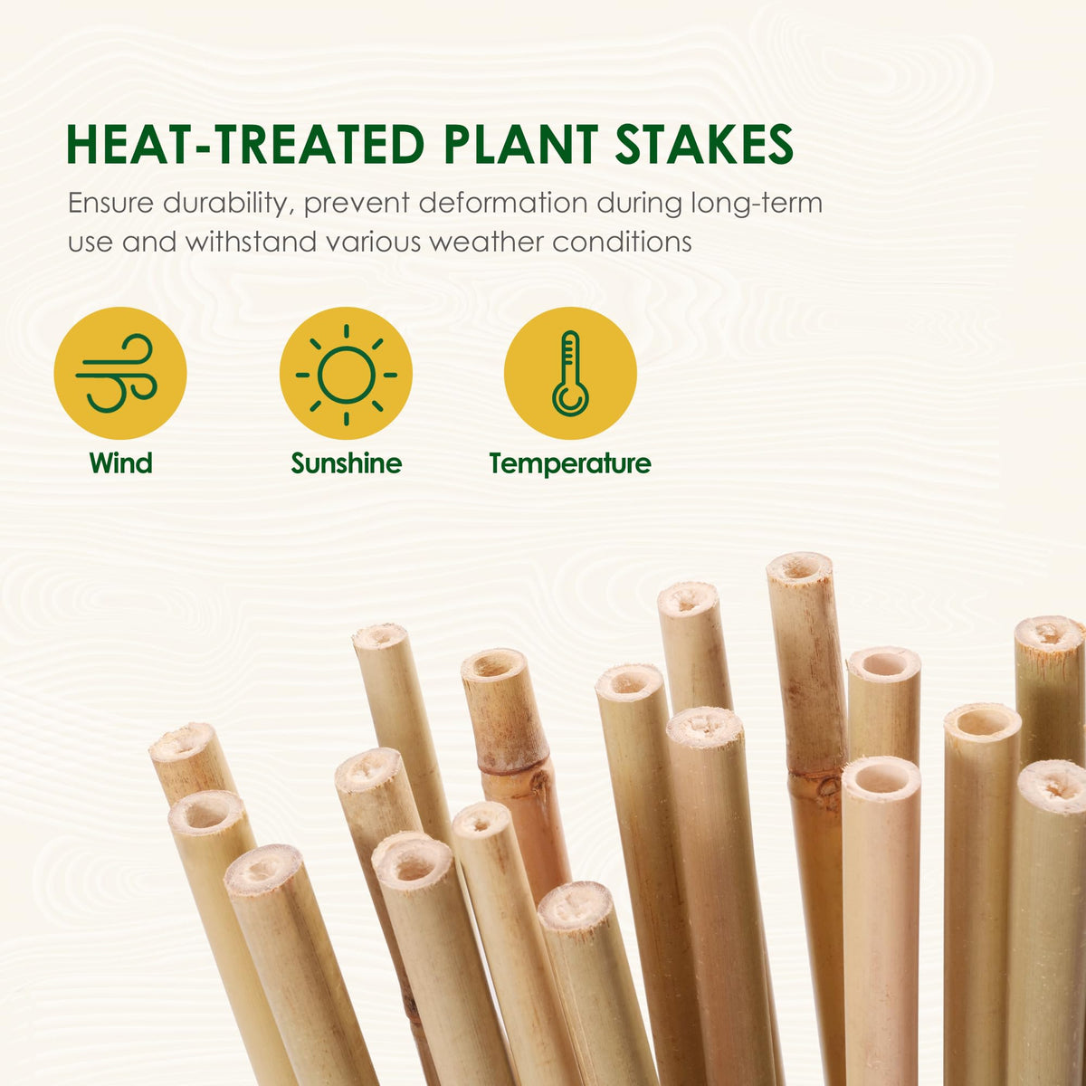 Cambaverd bamboo garden stakes aid vegetables and flowers with flexible, sturdy support.