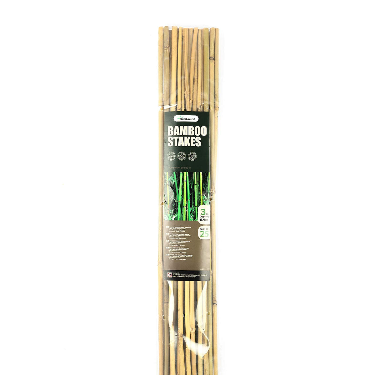 Cambaverd eco-friendly bamboo stake 3ft ready for durable garden use.