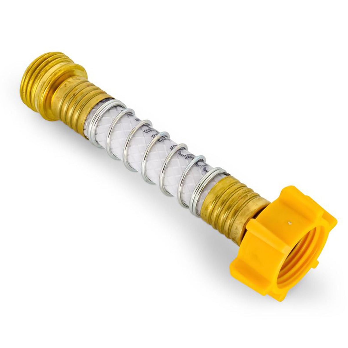 Camco Hydro Life inline filter with 8000 gallon capacity for long use.