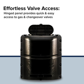 Camco single propane tank cover protects against debris and weather during travels