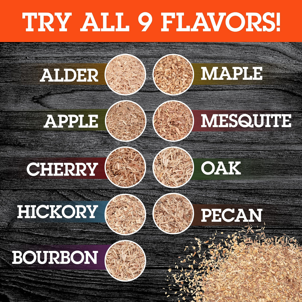 Camerons cherry fruitwood chips add a delicate aroma to seafood and pork dishes.