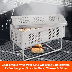 Camerons The Flip heated to smoke meats and vegetables for deeper flavor.