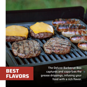Camp Chef Deluxe BBQ Grill Box temperature-gauge helps monitor while grilling outdoors