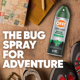 Camping scene featuring OFF! Deep Woods Sportsmen Insect Repellent III.