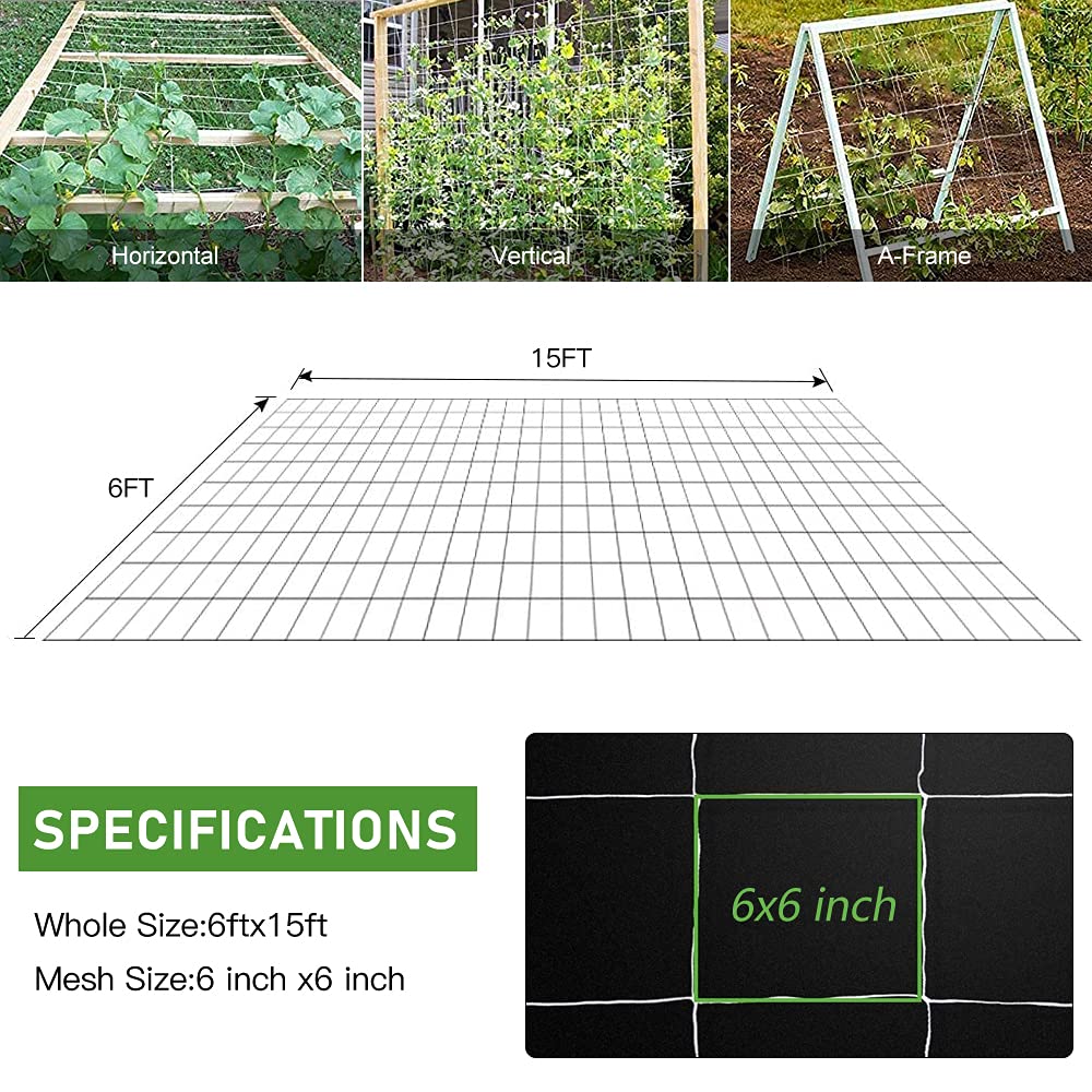 Close-up of CANAGROW durable mesh showing long-lasting garden support.