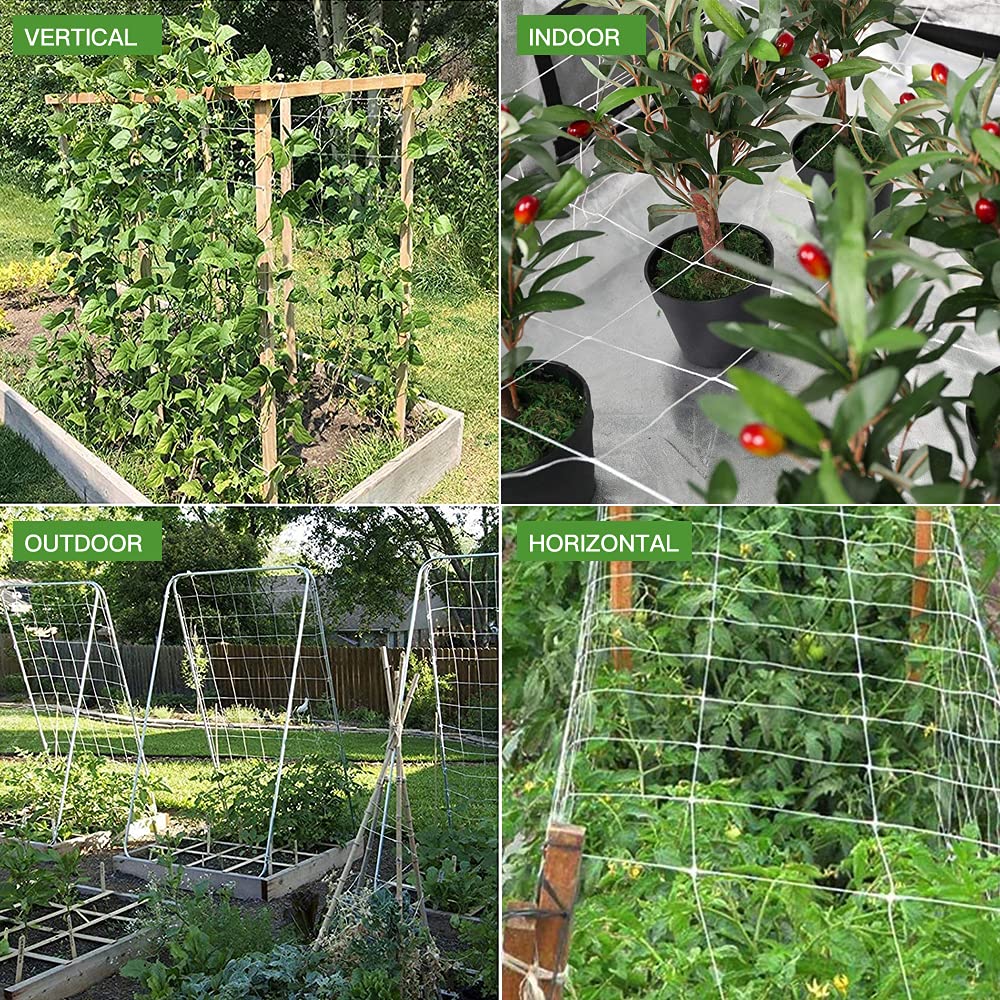 Easy installation of CANAGROW trellis netting on frames and stakes for fast setup.