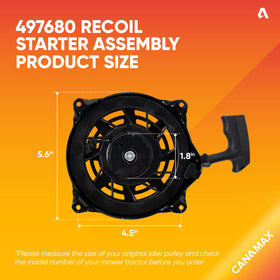 Canamax Recoil Starter Assembly back view shows robust rope and spring design for smooth starts
