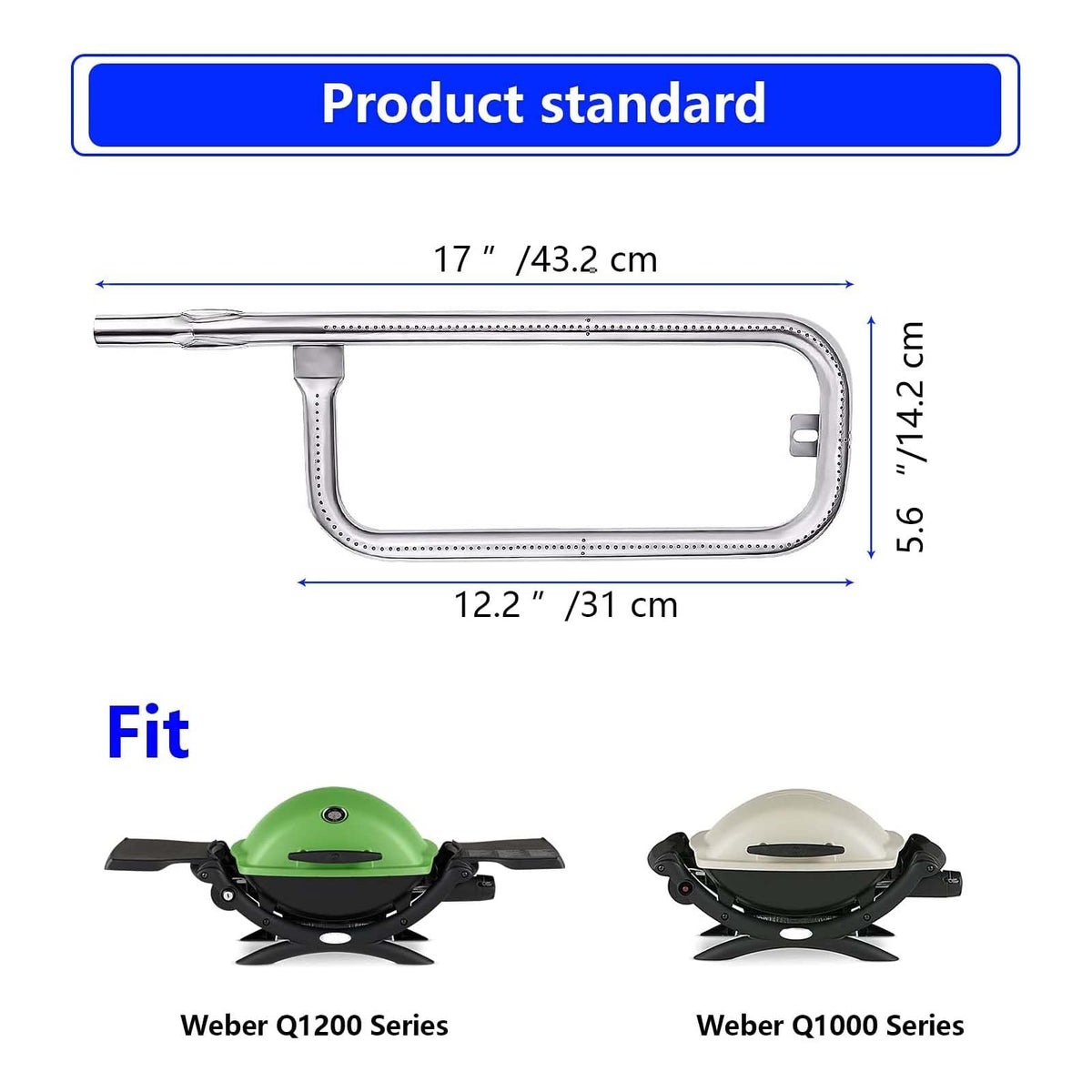 CANDANA burner tube with installation guide simplifies replacement for Weber Q models.