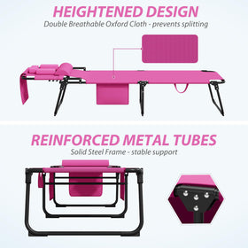 Candockway face hole and removable pillows pink support multiple lounging positions.