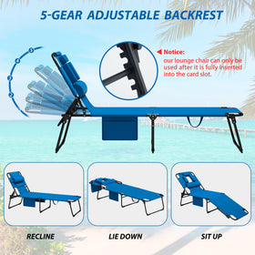 Candockway folding recliner with portable handle simplifies beach or park transport.
