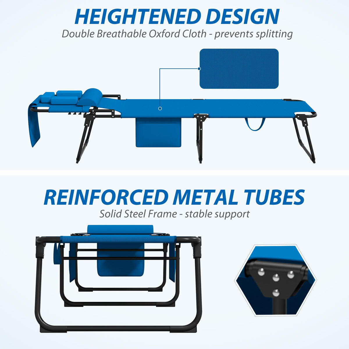 Candockway lounge includes two side pockets for essentials within easy reach.