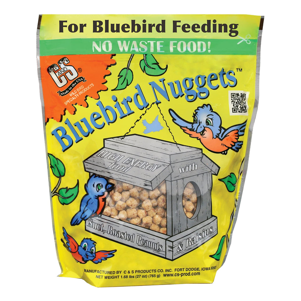 C&S Bluebird Nuggets 27oz pack on shelf, no-melt formula for yard feeding