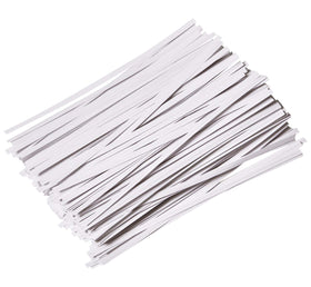 CandyHome 1000-pcs twist ties pack in white for versatile sealing.