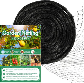 CandyHome bird netting in garden showing 13ft by 33ft coverage for crops and trees