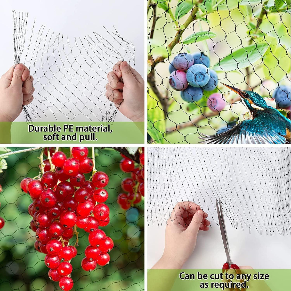 CandyHome garden mesh anti-bird netting over plants for protection