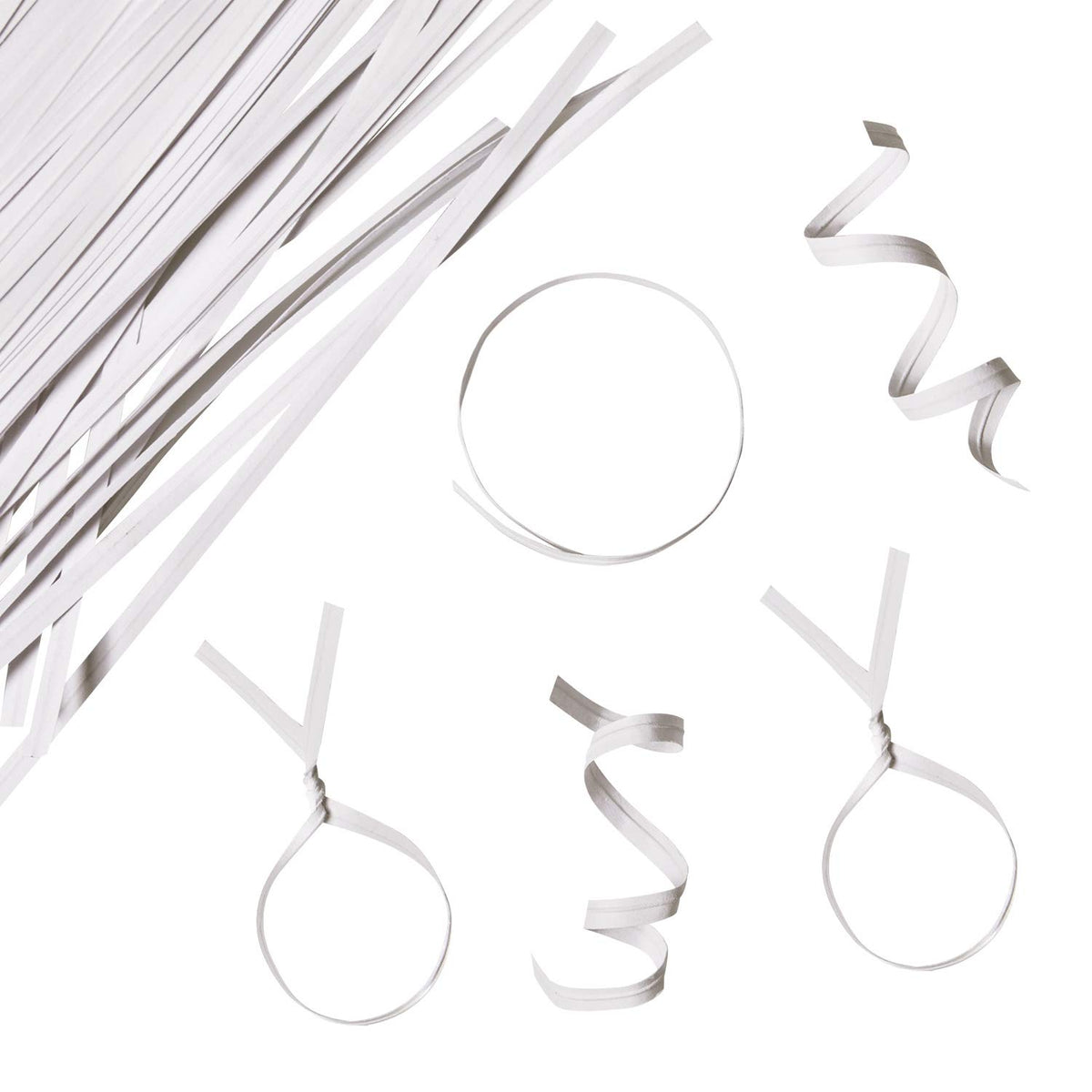 Reusable twist ties designed to bend and reshape for multiple uses.